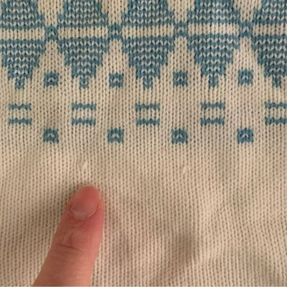 Cradle knit boys vintage crewneck sweater in white and blue -6/12M - Picture 3 of 7